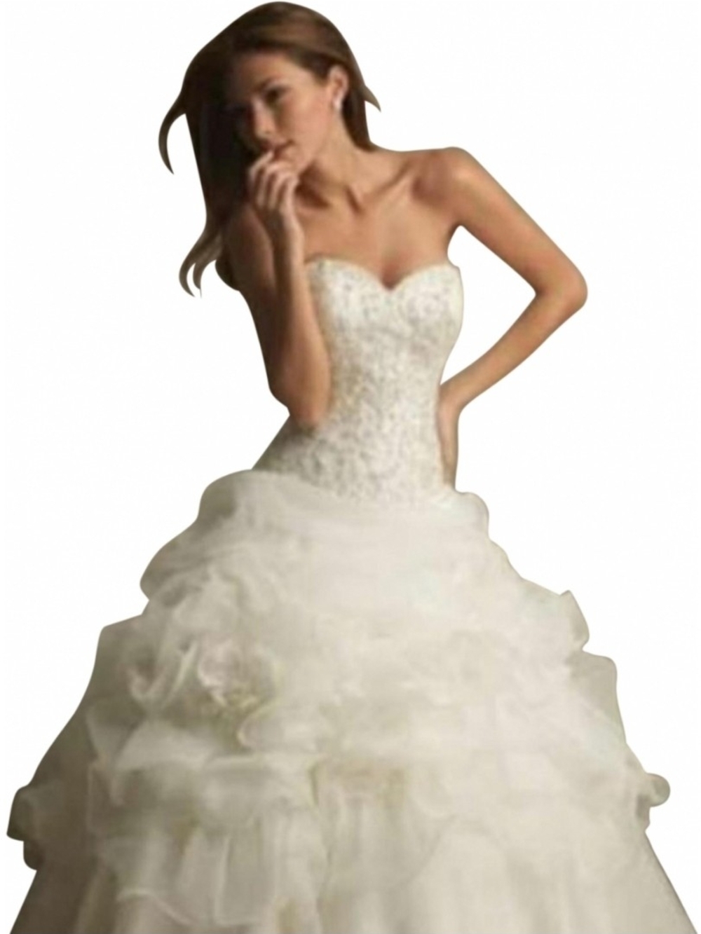 Allure Couture Bridals Strapless White Sweetheart Wedding Gown